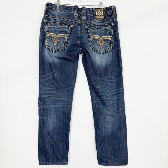 Rock Revival Men's Wales Alt Straight Leg Distressed Jeans Size 36 - Picture 1 of 15
